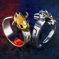 Nouvelles bagues unisexes pour couple, style punk cool et tendance, personnalisées, en alliage électroplaqué, Digimon Dragon Sword Garurumon Anime