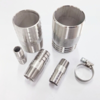 Wakamatsu raccords de tuyau barbelés en acier inoxydable 1 \ "mâle NPT maison brassage eau carburant Air tuyau barbe tuyau adaptateur pince Kit de réparation
