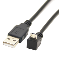 Micro USB Up Down Ieft sudut kanan bawah, BM ke AM USB 2.0 kabel ekstensi Data