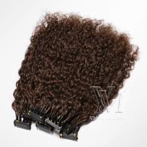 Extensions de <span class=keywords><strong>cheveux</strong></span> humains 6D VMAE Virgin Remy, couleur Ash Balayage Blonde Highlight, texture Coily Afro Kinky Curly - Product Image 3