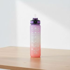 Bouteille d'eau en plastique Tritan 1L (32 oz) à large ouverture, sans BPA, anti-fuite, avec dégradé de couleurs motivant, idéale pour la gym et le sport – Nouveauté ! - Product Image 5