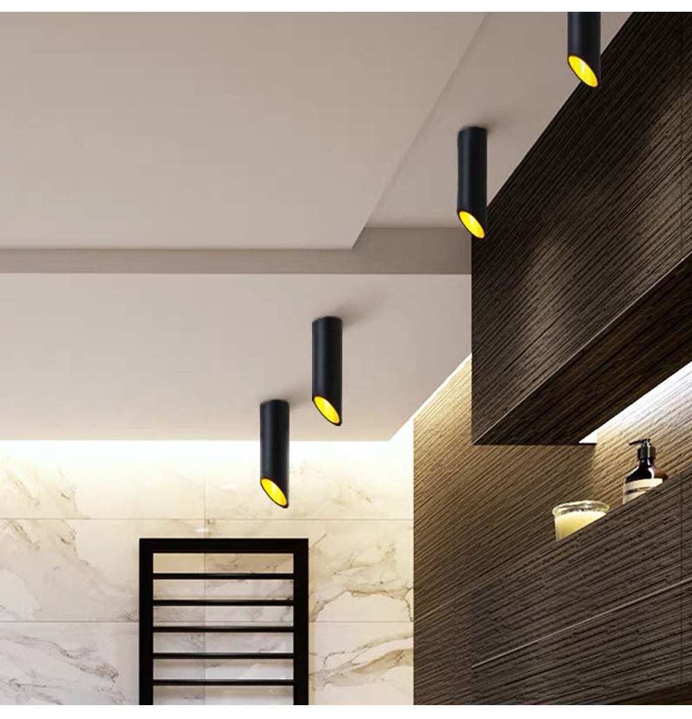 High quality Bar Black Chandeliers Fixture Rustic Vintage Lamp 7w Led tube spotlight Pendant Light