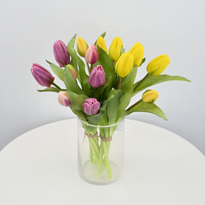 <span class=keywords><strong>Fleurs</strong></span> de tulipes artificielles de 32 cm, toucher réel, haute qualité, pour la décoration de table de Noël et du Nouvel An, idée cadeau de luxe - Product Image 2