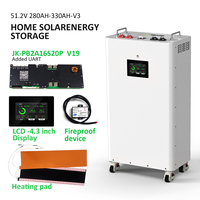 Stock UE 16 kWh 51,2 V 314 Ah Équilibreur actif 2A Chauffant JK V19 BMS Extincteur aérosol Disjoncteur 220A Batterie solaire