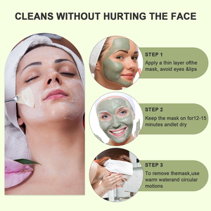 Özel etiket YEŞİL ÇAY yüz kil maskesi Anti-Aging nemlendirici temizleme bambu zerdeçal yüz maskesi kil çamur maskesi - Product Image 2