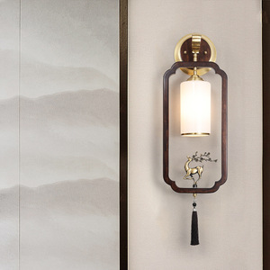 Lámpara de pared LED de cobre de estilo chino, control de interruptor E27 para sala de estar, dormitorio, sala de estudio - Product Image 2