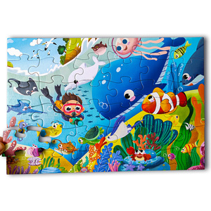 Cartón de animales personalizado 3D Puzze juegos de mesa papel Montessori aprendizaje educativo rompecabezas libro juguetes para niños niñas - Product Image 5