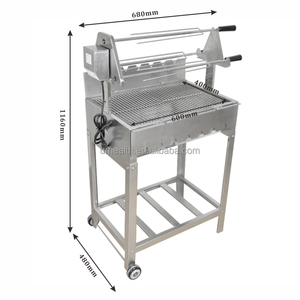 Ur-Health Stainless Steel Straight 3 Skewer In-Line Spit Cyprus Rotating <strong>Charcoal</strong> <strong>Grill</strong> for Outdoor BBQ - Product Image 1