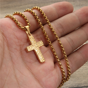 <b>Cross</b> Pendant Necklace Zinc Alloy Unisex Gift Jewelry Hip Hop Style - Product Image 2