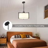 Nouvelle suspension moderne chinoise en forme de tambour avec abat-jour en lin blanc pour cuisine, chambre, couloir, salle à manger