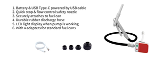 12V DC Plastic Manual Nozzle Fuel Transfer <b>Pump</b> <b>Battery</b> Powered with USB Durable & User-Friendly 1 Year Warranty Customized - Product Image 6