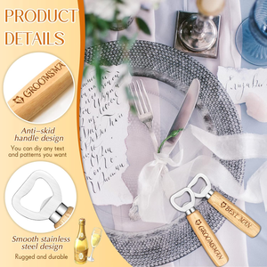 Ouvre-bouteille personnalisé avec manche en bois <span class=keywords><strong>pour</strong></span> restaurant, ouvre-bouteille gravable avec manche en bois - Product Image 5