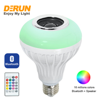 Ampoule LED Musicale 12W E27 230V RGB à Changement de Couleur, Haut-parleur Intelligent Sans Fil, Lumière LED Musicale, LED-MUSIC