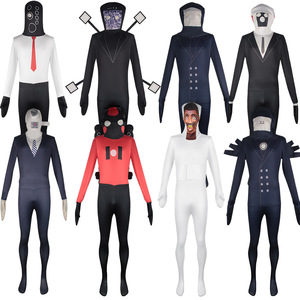 Disfraz de Cosplay de Skibidi Toilet, Traje de Cuerpo Entero para Juegos de Rol de Anime, Tallas S, M, L, XL, XXL, XXXL, 110, 120, 130, 140, 150 - Product Image 1