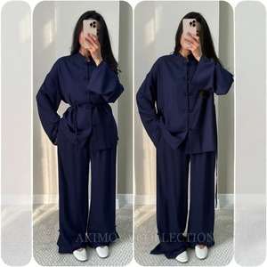 2026 Nova Coleção Primavera Atacado Conjunto de 2 Peças Estilo Neo-Chinês com Botão de Sapo, Gola Alta Chique Francesa, Calças de Perna Larga Soltas, Traje Branco Elegante - Product Image 4