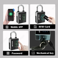 Cadenas intelligent TUYA APP Déverrouillage par empreinte digitale Étanche Mot de passe Clé RFID Carte USB Chargement Serrure de porte
