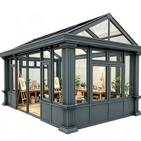 Kits de véranda en aluminium HUACAI en gros, directement de l'usine, maison en verre 4 saisons pour jardin extérieur