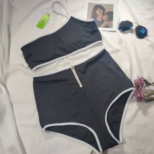 Bikini <span class=keywords><strong>de</strong></span> mujer Bikini personalizado Traje <span class=keywords><strong>de</strong></span> baño <span class=keywords><strong>de</strong></span> un hombro Traje <span class=keywords><strong>de</strong></span> baño <span class=keywords><strong>de</strong></span> cintura alta 2023 - Product Image 2