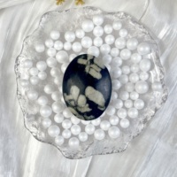 Pierre de méditation ovale polie en jaspe naturel et jade, pierre de poche pour la méditation et la guérison, vente en gros