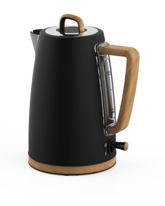 Matte Black Wood Grain Retro Electric <b>Kettle</b> 1.7L Stainless Steel <b>Water</b> Boiler <b>with</b> Washable <b>Filter</b> for Home Kitchen - Product Image 2