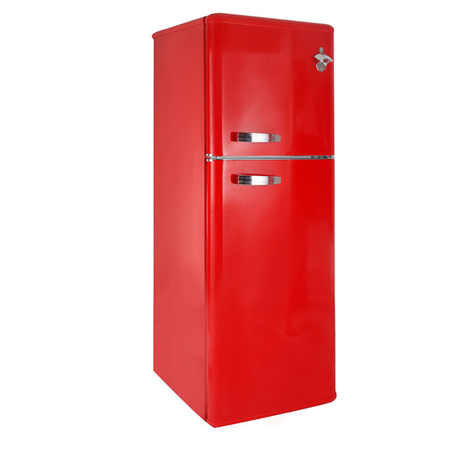 BCD-138V Double Door and Retro Refrigerator 2 Doors Upright Fridge Top Freezer Defrost