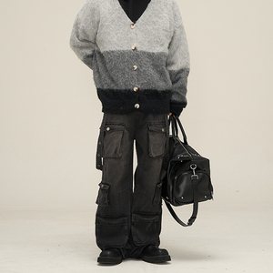 Jeans multi-poches personnalisés Hip Hop Street Wear pour hommes délavés à l'acide <span class=keywords><strong>Y2k</strong></span> Cargos pour hommes - Product Image 5