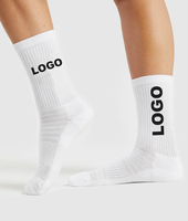 Chaussettes de sport THETA en coton peigné rayé de haute qualité pour hommes, épaisses et côtelées, blanches, pour le sport