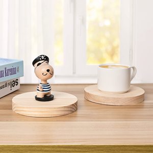 Factory direct supply of natural solid wood coasters, Chinese style DIY <b>hand</b>-painted pine wood anti-scalding and - Product Image 1