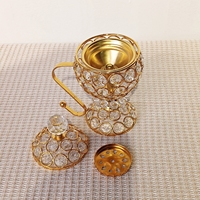 Brûleur d'encens arabe en métal doré moderne portable de nouvelle conception pour la décoration du Ramadan, magasin, bureau, maison