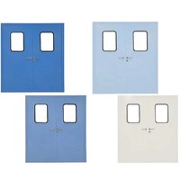 Portes battantes doubles de qualité médicale pour hôpital, en acier inoxydable 304, résistantes aux chocs, faciles à nettoyer, pour couloir