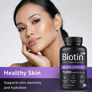 Cápsulas de Biotina, Queratina <span class=keywords><strong>y</strong></span> Colágeno de Marca Privada, Cápsulas Orgánicas de Biotina <span class=keywords><strong>para</strong></span> <span class=keywords><strong>Cabello</strong></span>, <span class=keywords><strong>Piel</strong></span> <span class=keywords><strong>y</strong></span> <span class=keywords><strong>Uñas</strong></span>, Vitaminas, <span class=keywords><strong>Suplemento</strong></span> de Biotina - Product Image 2