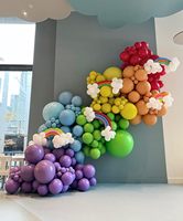 Feile Lot de 60 Ballons Brillants Arc-en-ciel de 12 Pouces Prêts pour l'Hélium Couleurs Vives Jaune Orange Rose Vif Bleu Teal Confettis Mariage