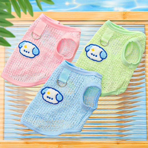 Cute Animal Pattern Breathable Dog <b>Cat</b> Vest Summer Spring Pet <b>Clothes</b> Hollow-Out Mesh Style <b>for</b> Small Pets - Product Image 3