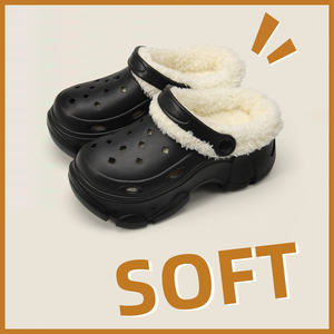 Pantoufles EVA à semelle épaissie d'hiver pour hommes Chaussures <span class=keywords><strong>de</strong></span> maison d'intérieur et d'extérieur Doublure en polaire antidérapante pour les chaussures <span class=keywords><strong>de</strong></span> confort par temps froid - Product Image 5