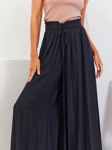 Pantalons amples à jambes larges pour femmes, couleur personnalisée, polyvalents, décontractés, longs, pour le quotidien - Product Image 5