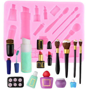 Fondant Silicone Molds Lipstick Makeup Tools Heart Shape Pink DIY Cake Decorating Supplies - Product Image 3