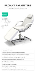Fabrika tedarikçisi profesyonel özel pnömatik hidrolik ayarlanabilir pembe uzanmış güzellik yatağı kozmetoloji koltuğu yüz masa - Product Image 6