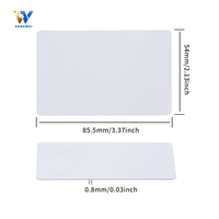 Carte PVC blanche vierge étanche CR80 F08 13,56 MHz, mini-étiquette, carte d'identité par sublimation pour carte de membre thermique, hôtel