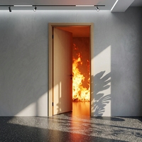 Porte en bois ignifugée longue durée, vente en gros d'usine. Excellent pour les projets hôteliers et les chantiers de construction résidentielle.