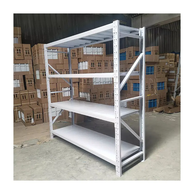 Warehouse 4 Layers Heavy Duty Boltless Shelf Industrial Metal Medium Duty Storage Stacking Rack