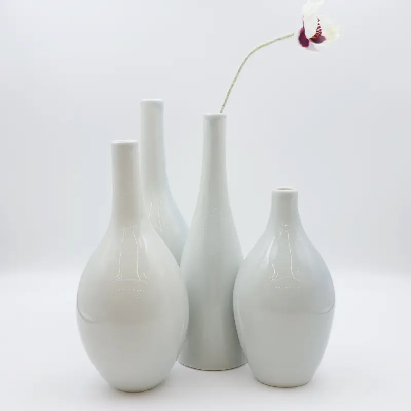 Vaso de cerâmica alto para flores, vaso de cerâmica feito à mão com botões, vaso esmaltado com rachaduras azuis, vaso moderno personalizado para decoração de casa