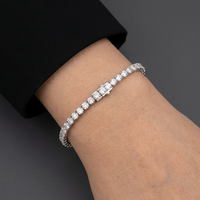 Bracelet tennis 10 carats, 4 mm, taille ronde, quatre griffes, or blanc massif 14 carats, 6,5 pouces, certifié IGI, bijoux fins personnalisés