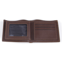 Dompet PU pria motif Lychee klasik, dompet pria muda Horizontal potongan bagus dan desain sederhana