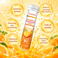 Comprimés effervescents de vitamine C, complément alimentaire pour le soutien immunitaire, boisson gazeuse soluble pour les soins quotidiens de santé, vente en gros