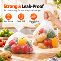 Sacs en plastique transparent HDPE pour légumes avec logo personnalisé, sur rouleau, pour présentation en supermarché
