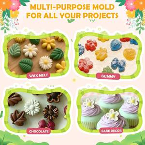 La fábrica MUYULINS puede personalizar moldes de flores y hojas de 18 cavidades, antiadherentes LFGB, libres de BPA, moldes de silicona para chocolate y dulces DIY. - Product Image 5