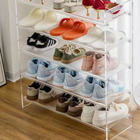 Nouveau porte-chaussures multicouche en acrylique personnalisé, rangement et décoration simples et élégants pour la maison.