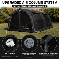 Tente pneumatique familiale Coody 17.2 Familia Pro Air - Noire, grande tente gonflable pour le camping en famille, quatre saisons