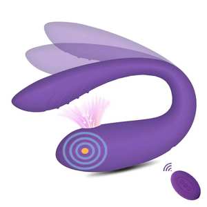 假阳具振动器女性性玩具假阳具情侣女同性恋10振动 + 10吮吸便携式无线遥控g点肛门Cl - Product Image 1