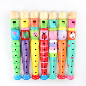 <span class=keywords><strong>Flauta</strong></span> de dibujos animados de madera, grabadora para niños, 6 agujeros, juego de Piccolo, instrumentos musicales, juguetes educativos, <span class=keywords><strong>flauta</strong></span>, mezcla de colores pintados - Product Image 1